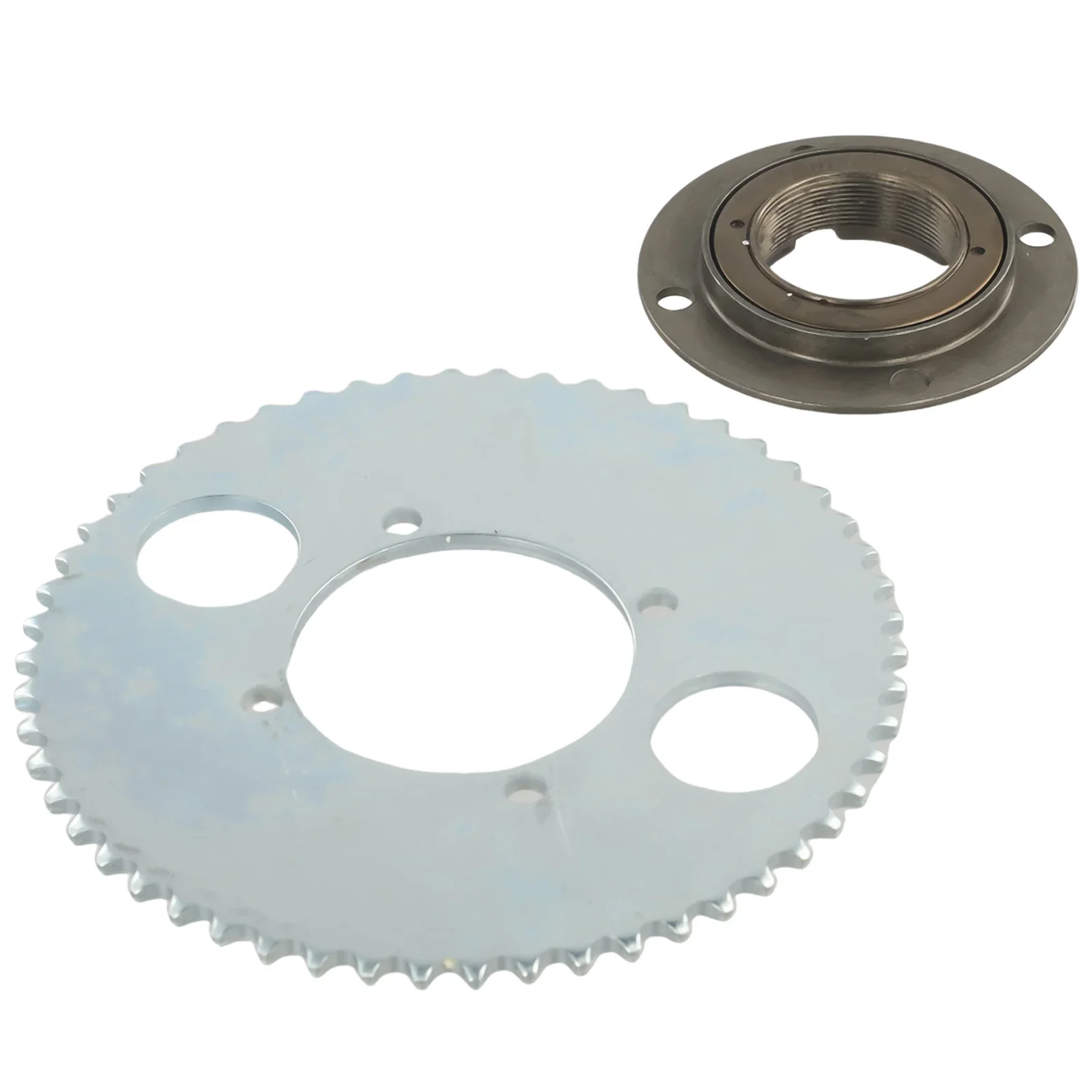 Freewheel 54 Teeth Scooter Sprocket Chain Drive Gear with Toothless Freewheel by For T8F Chain Steel Construction