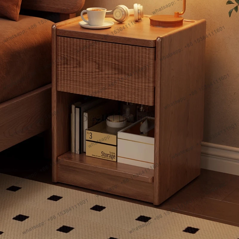 multifunctional concealed bedside table bedroom drawers Storage locker wooden Home Nightstands Organizer house room furnitures