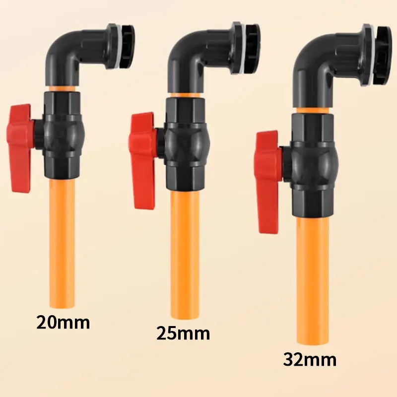 Aquarium Water Change Tube Kit Heavy Duty PVC Drain Fill System for Fish Tanks Sumps Seafood Tank Water Inlet/Outlet Fittings