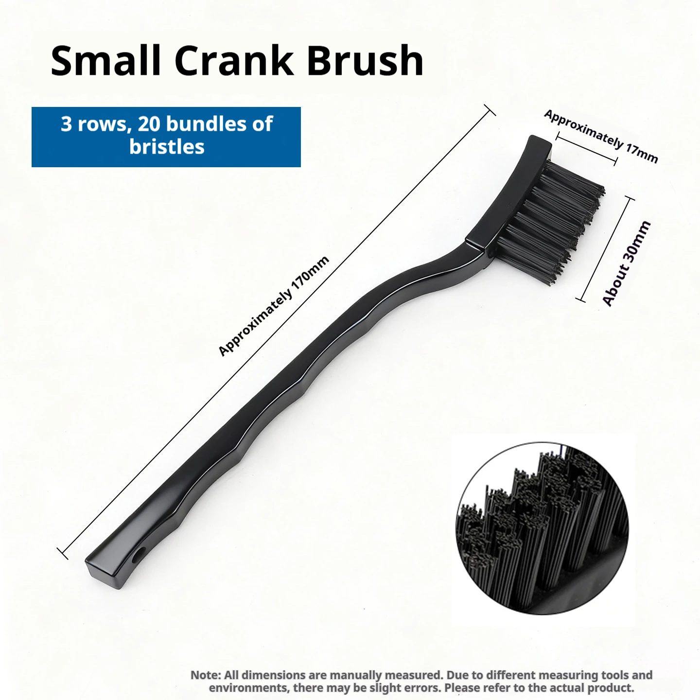 

Anti-static brush - medium size, large size, straight handle, hard bristles, plastic handle, toothbrush type