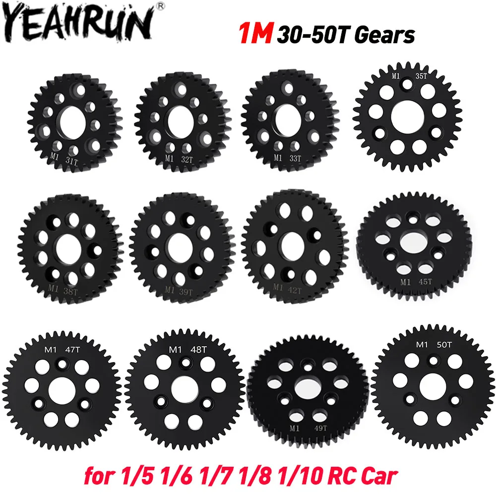 YEAHRUN Steel 1M 30-50T Main Gear Spur Gears for 1/5 1/6 1/7 1/8 1/10 RC Crawler Car Upgrade Parts