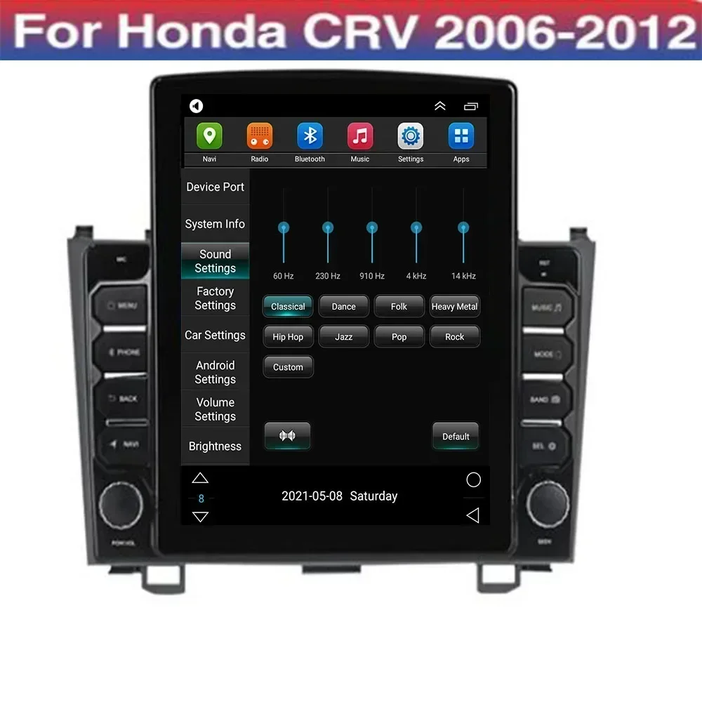 9.7" Android 13 For HONDA CRV 2006 - 2011 Tesla Type Car Radio Multimedia Video Player Navigation GPS RDS Camera no dvd