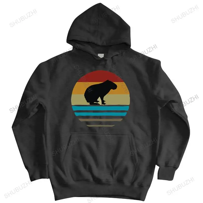 

fashion brand winter hoodies Capybara sweatshirt Retro Vintage 70s Silhouette Distressed male hooded zipper warm jacket