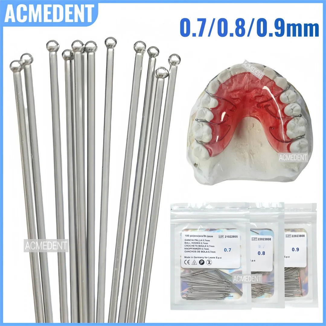 Dental Orthodontic Ball Retainer Interdental Clasp Anchor Hook Retainer Teeth Hold Position Tools Attachments SS ⌀0.7/0.8/0.9mm