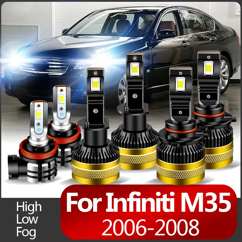 

2 шт. 30000LM Canbus для Infiniti M35 2006-2008 автомобильные светодиодные лампы для фар 9005 дальнего света H1 ближнего света H11 противотуманные фары высокого качества