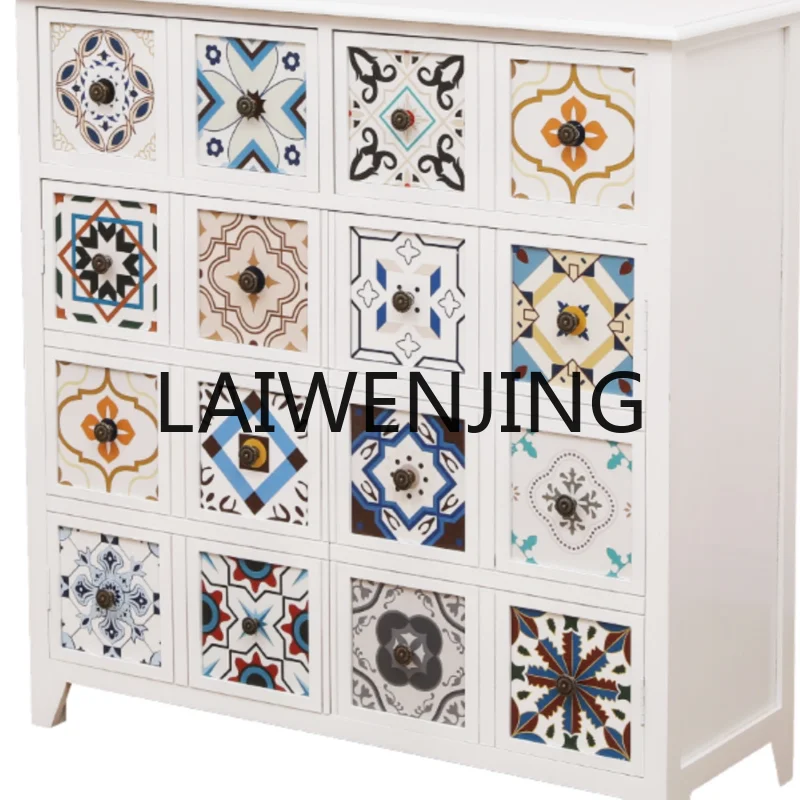 RWJ Entrance Cabinet Integrated Solid Wood Organizer Chinese Style Locker