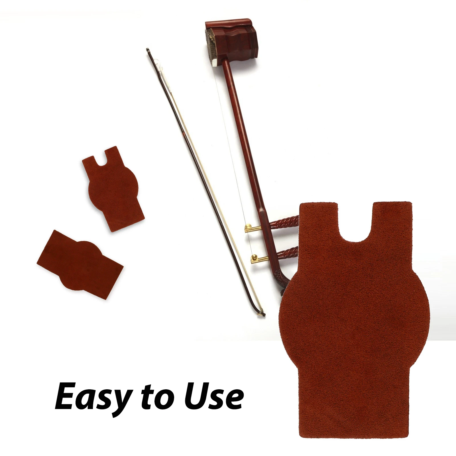 

2 pcs Cowhide Anti Pad for Erhu Wear resistant Comfortable Non Mat for Musical Instruments Pipa Liuein Anti skid