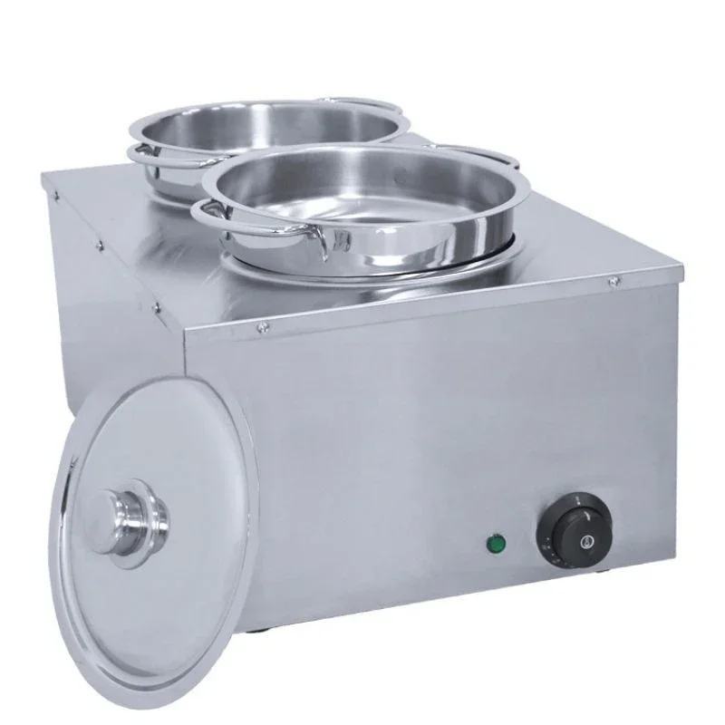 Commercial electric hot pot tank, double-head square warm pot tank, food heat pot, warm pot stove utensils
