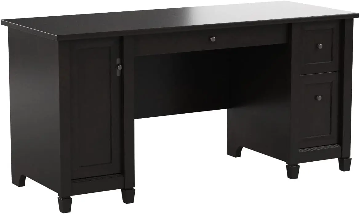 

Sauder Edge Water Computer Desk, L: 59.06" x W: 23.23" x H: 29.02" computer desk , Estate Black finish