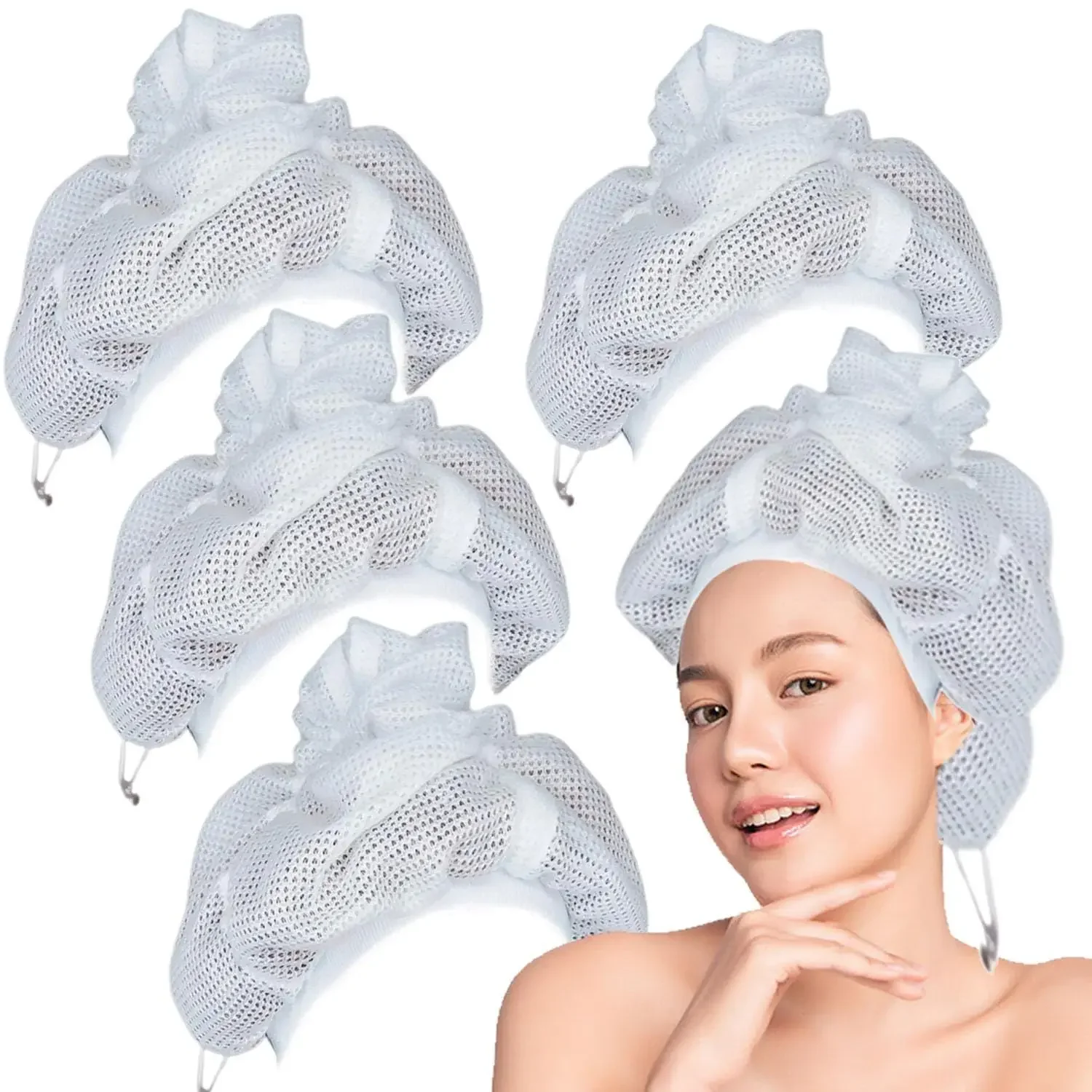 Shampoo Drying Cap for Drying Curly Hair Adjustable Net Plopping Bonnet Quick Drying Hair Towel Bath Hats Net Plopping Caps Tool