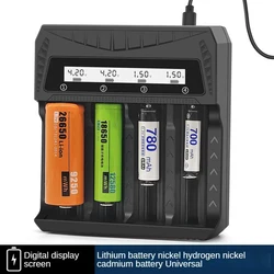 1/2/4 Slots Intelligent LCD Battery Charger for 18650 4.2V Rechargeable Lithium Battery 1.2V Rechargeable NI-MH AA/AAA Battery