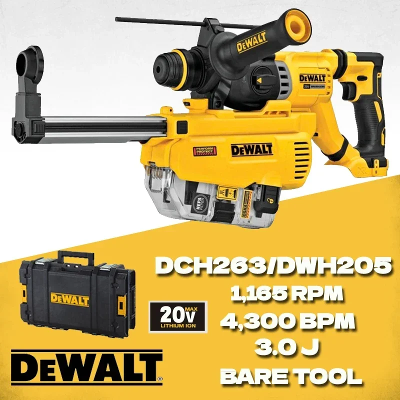 Dewalt dch263 ferramenta de martelo rotativo sem fio apenas 20v motor sem escova max sds mais d-lidar com broca de impacto de martelo de demolição