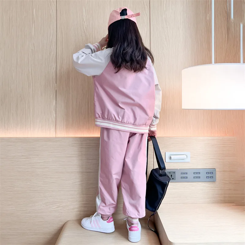Spring Autumn Teen Girls Clothing Sets Children Fashion Zipper Sweatshirt + Pants 2Pcs Outfits Kids Tracksuit 5 6 8 10 12 14 Yrs