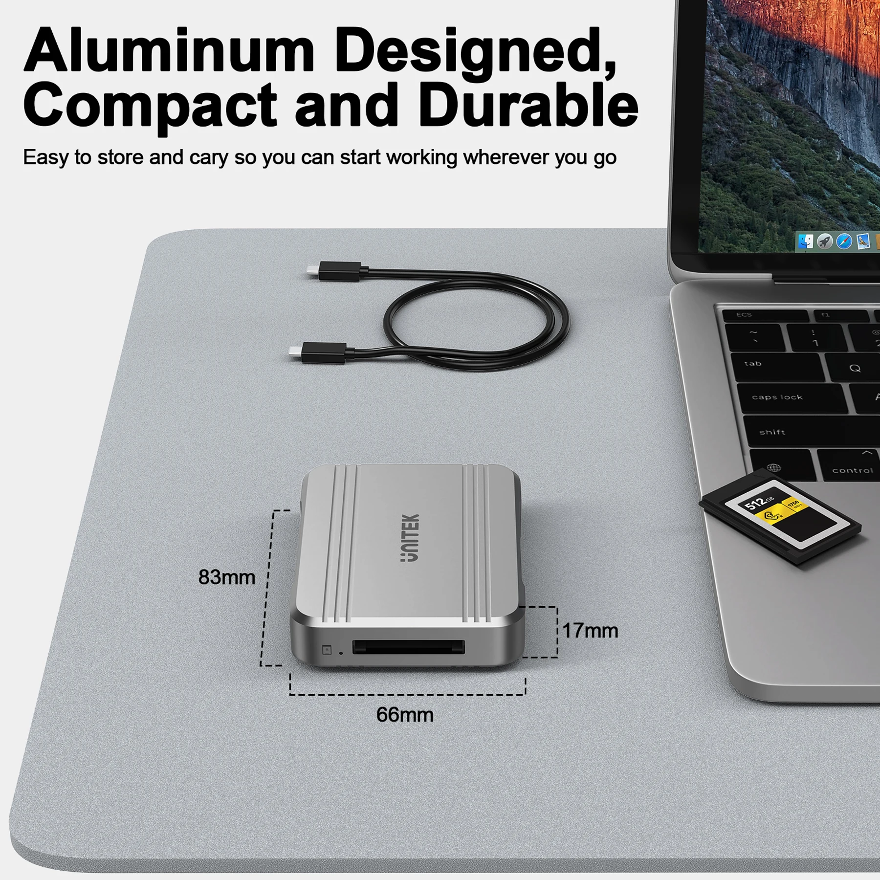 USB C 40Gbps Card Reader Type-C to CFexpress 4.0 Type B Card Support PCIe NVMe 4x4 Aluminum Alloy Housing for Android iPhone 17