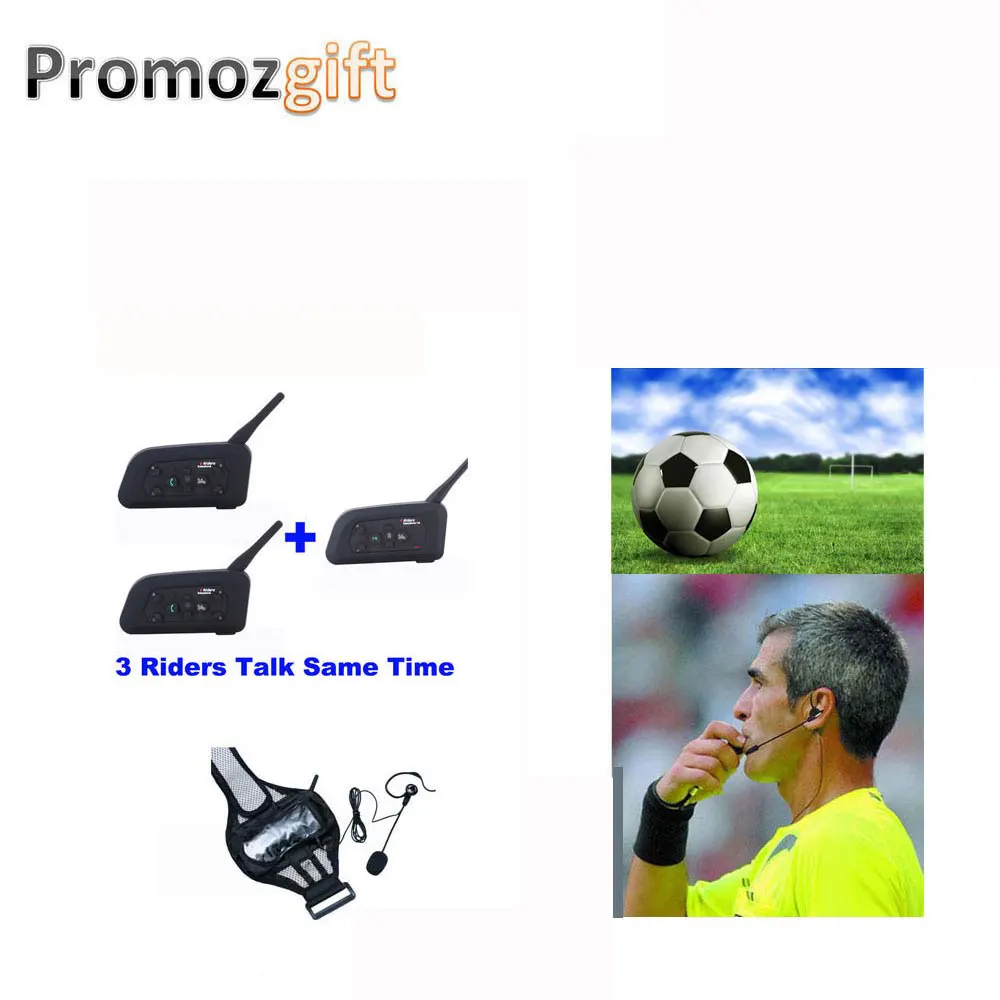 3PCS V4 Plus 1200M 3 Referees Talk same time for Football Referee Coach Judger Arbitro Ref-comm headset