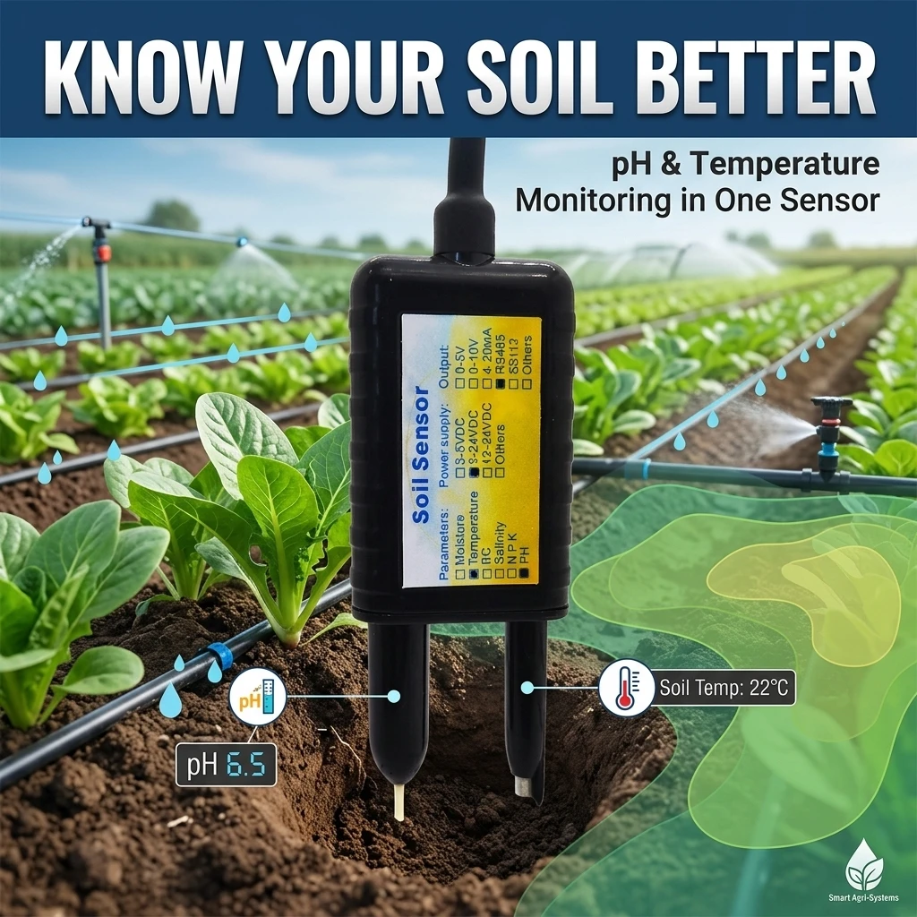 Industrial IoT LORA 4G Wifi Online Monitoring System Soil Temperature PH AgCl Electrode Sensor RS485 for Precision Agriculture