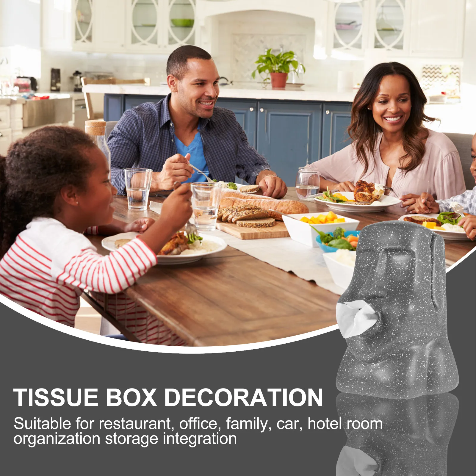 

Multipurpose Tissue Holder Decorative Resin Napkin Box Large Opening Paper Towel Case for Home Desktop Living Room Bathroom Use