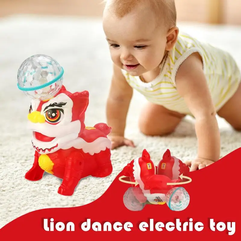 Electric Lion Dance Toy Dancing Toys Rotating Lion Dance Electric Toys Moving Leaning Toys Kids Toy With Music For Girls & Boys