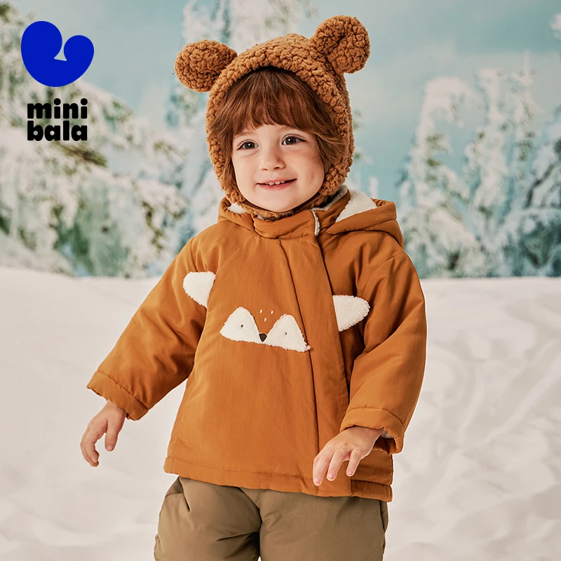 

Mini Bala Kids Cotton Jacket 2025 Winter New Water Oil Resistant Cute Baby Coat