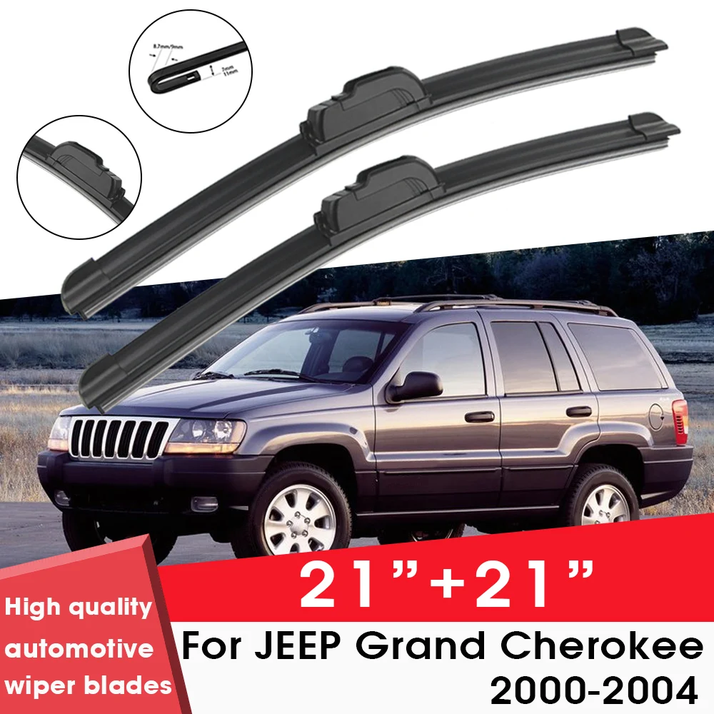 

Car Wiper Blade For Jeep Grand Cherokee 2000-2004 21"+ 21" Windshield Windscreen Clean Naturl Rubber Car Wipers Accessories