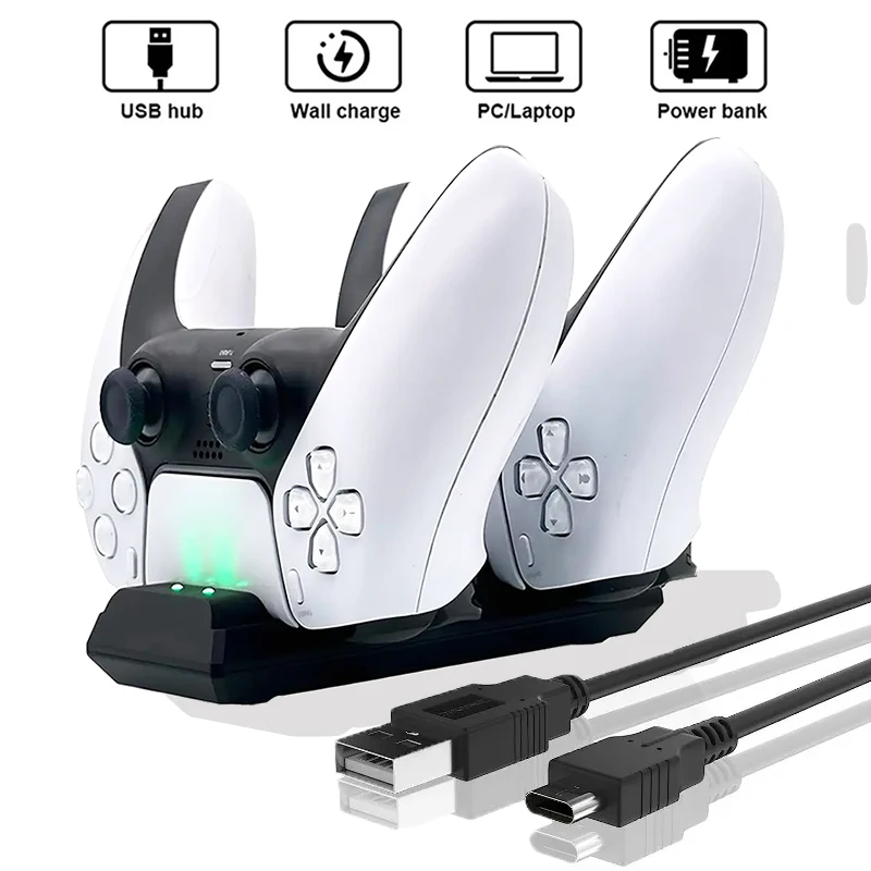 For PS5 Controller Charger Station with Dual Charging Dock for Playstation 5 Wireless Controller Game Accessories