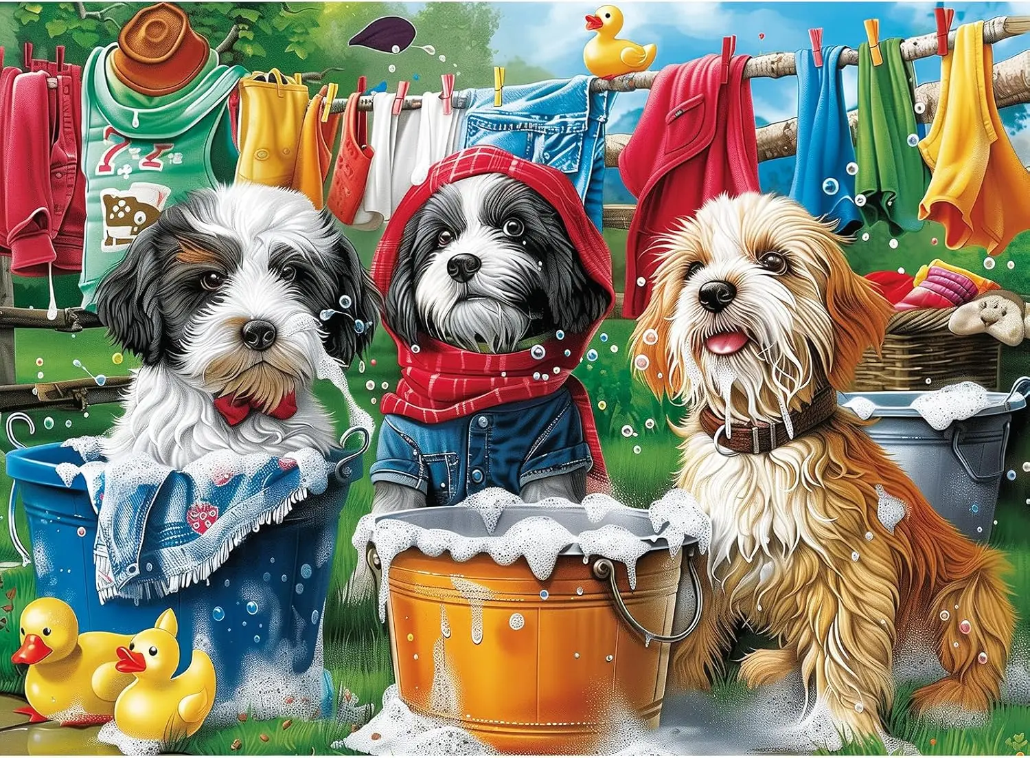 

Dog Bathing Funny Wooden Jigsaw Puzzle 500 1000 Pieces for Adult Dorm Leisure Game Cute Wall Decor Summer Holiday Surprise Gift