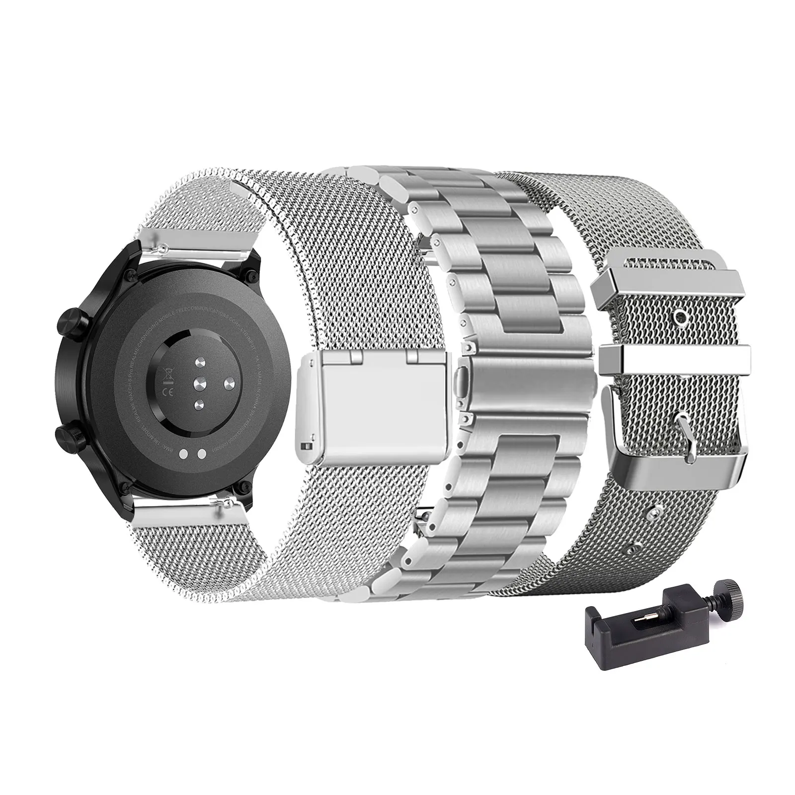 

3pcs Metal Bands for Realme Watch 3 Pro/Watch 3/Watch 2/Watch 2 Pro/Watch S/Watch S Pro Strap for Men and Women