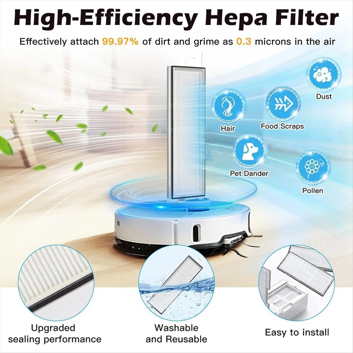 Accurate- Accessories Kit for Roborock S8 Maxv Ultra Robot Vacuum Cleaner Main Side Brush HEPA Filter Mop Cloth Dust Bags