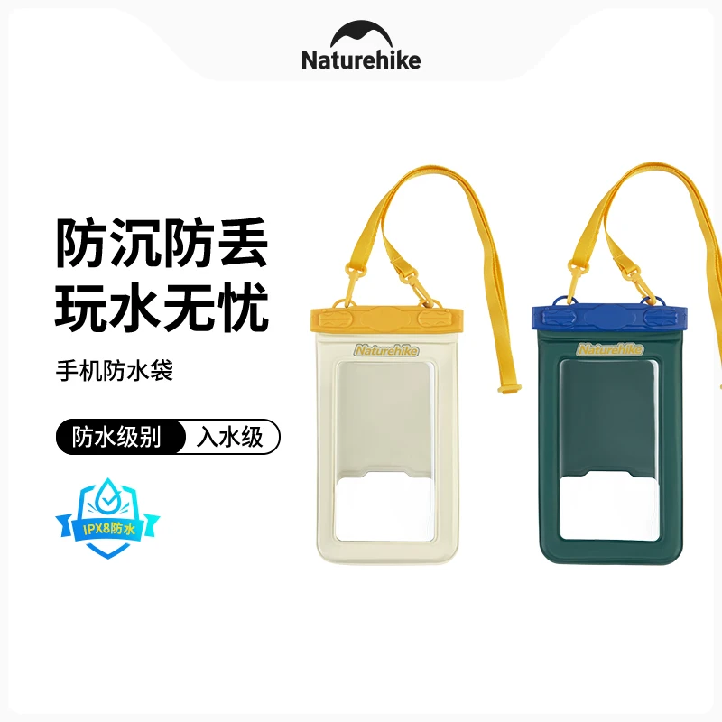 Naturehike Touchscreen Neck Clip Cotton Buoyancy Waterproof Phone Bag For Swimming Takeaway