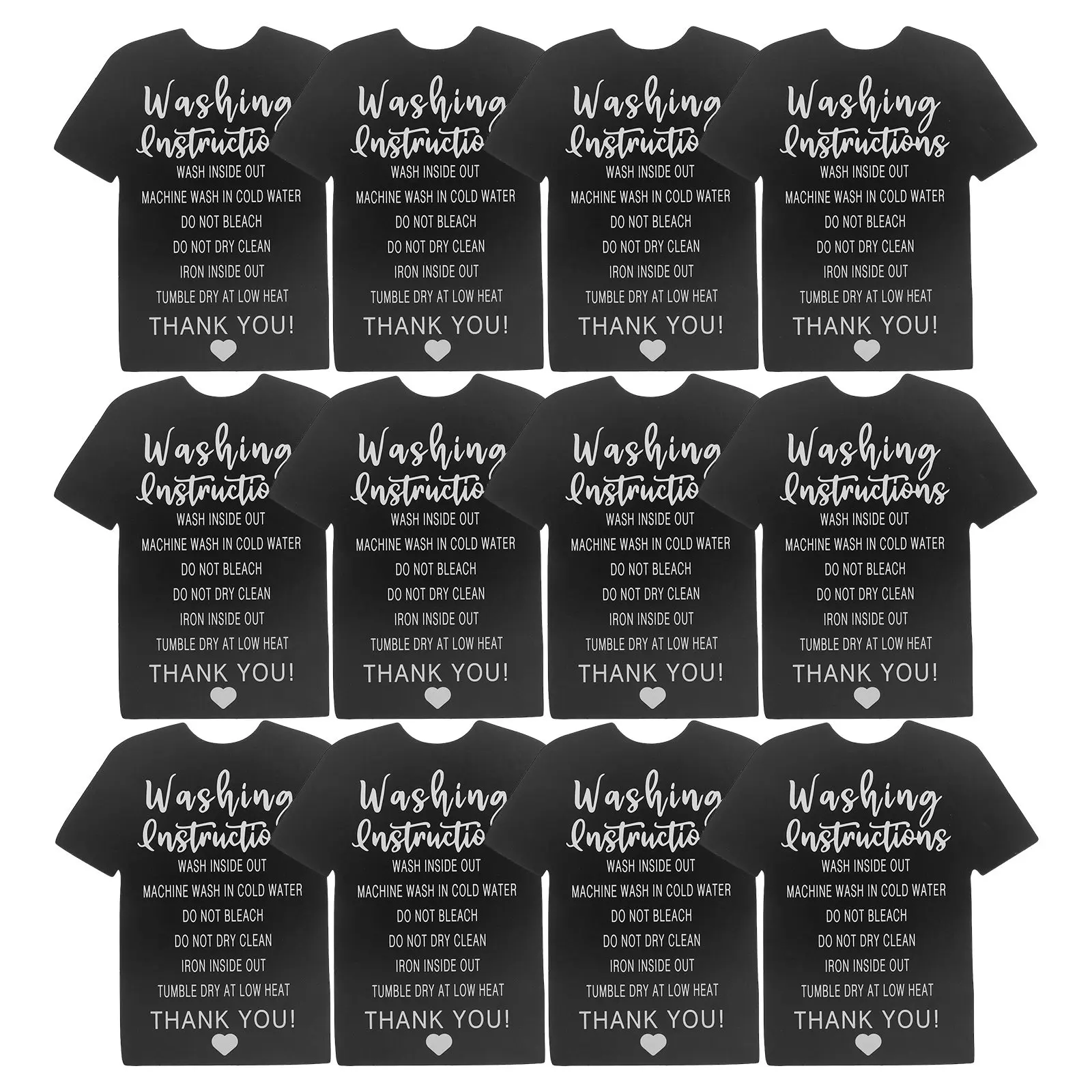 

300Pcs Washing Instruction Cards Shirt Care Labels Clothing Package Insert Laundry Guidance Cards Small Business Store Supplies