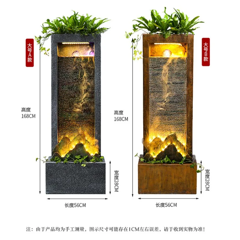 Light luxury water curtain wall housewarming party fountain ornament living room circulating water humidifier decoration