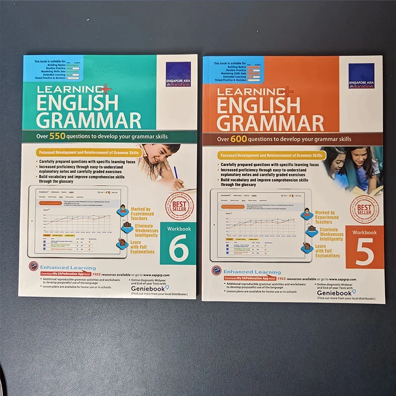 Learning English Singapore's Vocabulary Grammar Book 1-6 Grade SAP Workbook Primary School 8-12 Year Student Homework