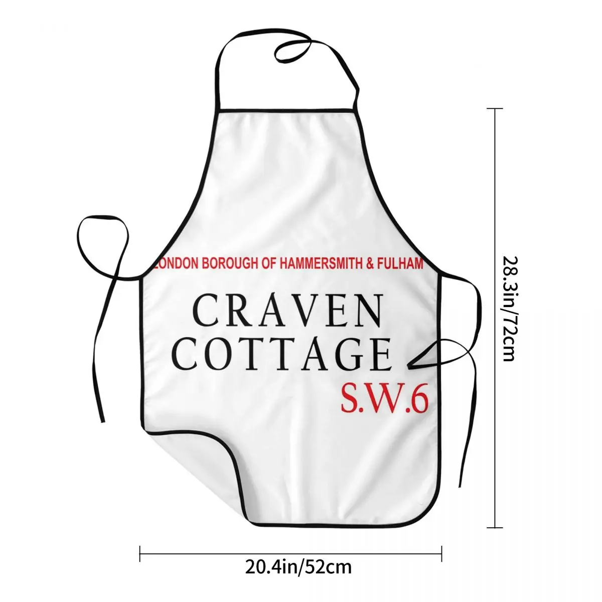 Craven Cottage Fulham Sw6 Lightweight Hoodie Apron Chef Cooking Baking Tablier Bib Kitchen Cleaning Pinafore for Women Men