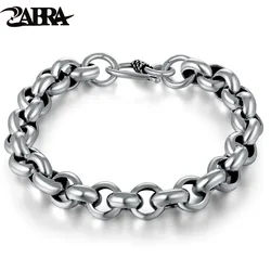 ZABRA 925 Sterling Silver Created Male Interlocking Bracelet Bangles Domineering Thai Vintage Biker Men Fashion Charms Jewelry