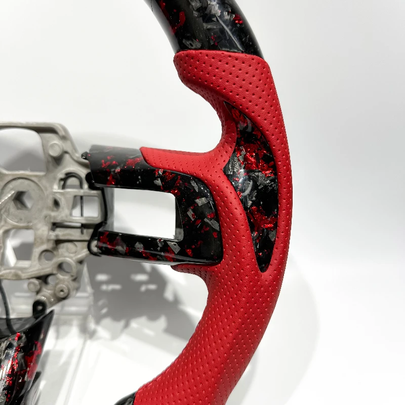 Red forged carbon fiber steering wheel for Mustang GT Shelby