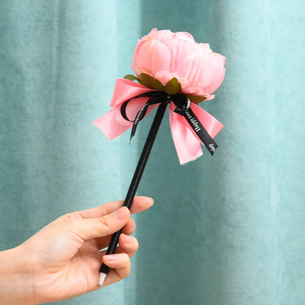 

Bow Ballpoint Pen Novelty Pens for Women Stationery Decorative Writing Artificial Rose