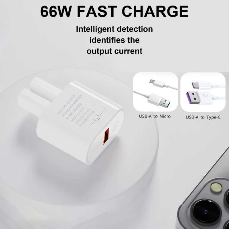 USB Power 66W QC3.0 Fast Charging USB Charging Block Adapter Charging Brick for Smartphones Electric Scooter 87HC