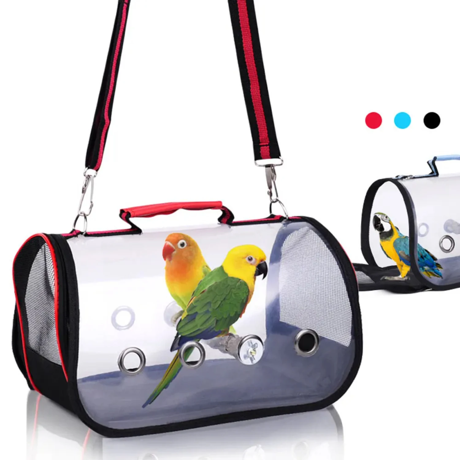 Pet Parrot Carrier Bird Travel Outdoor Bag Space Capsule Transparent Backpack Breathable Bird 360° Sightseeing Transport Cage