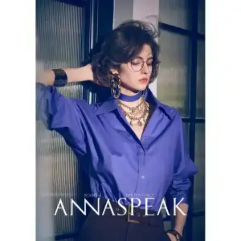 2025 Autumn and Winter New Lapel Long Sleeve Shirt Solid Color Korean Style Button Splicing Ribbon Cardigan