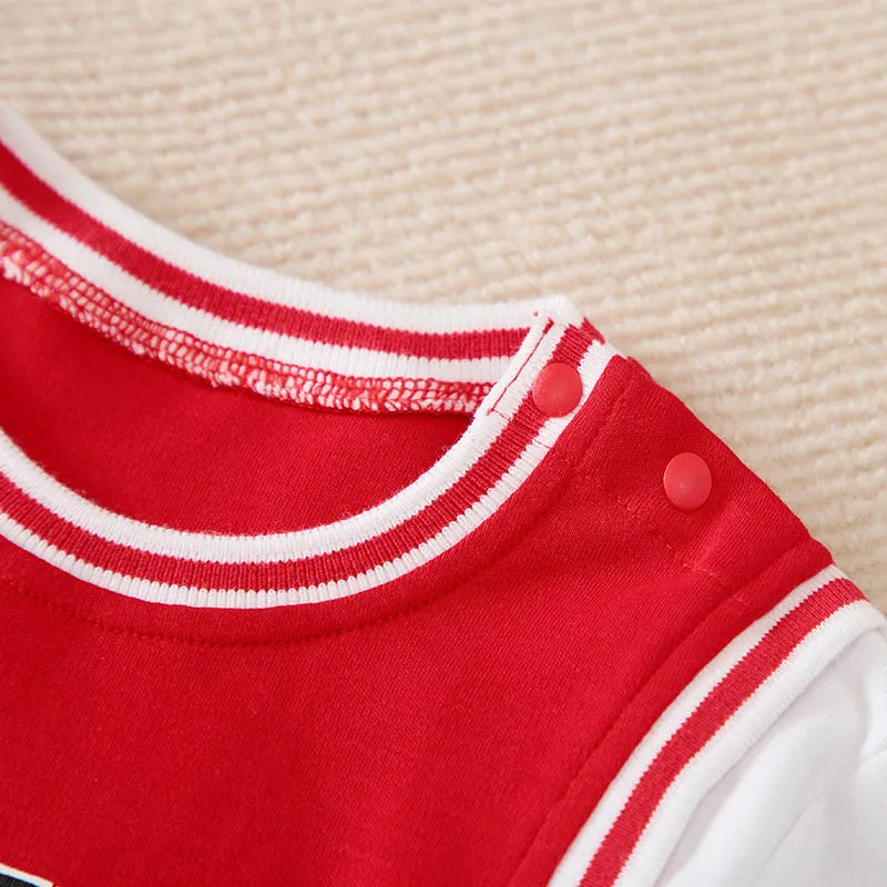 New Designer  Clothing   Red No. 23 basketball white sleeves persevering    100 cotton spring and fall long-sleeved baby onesies