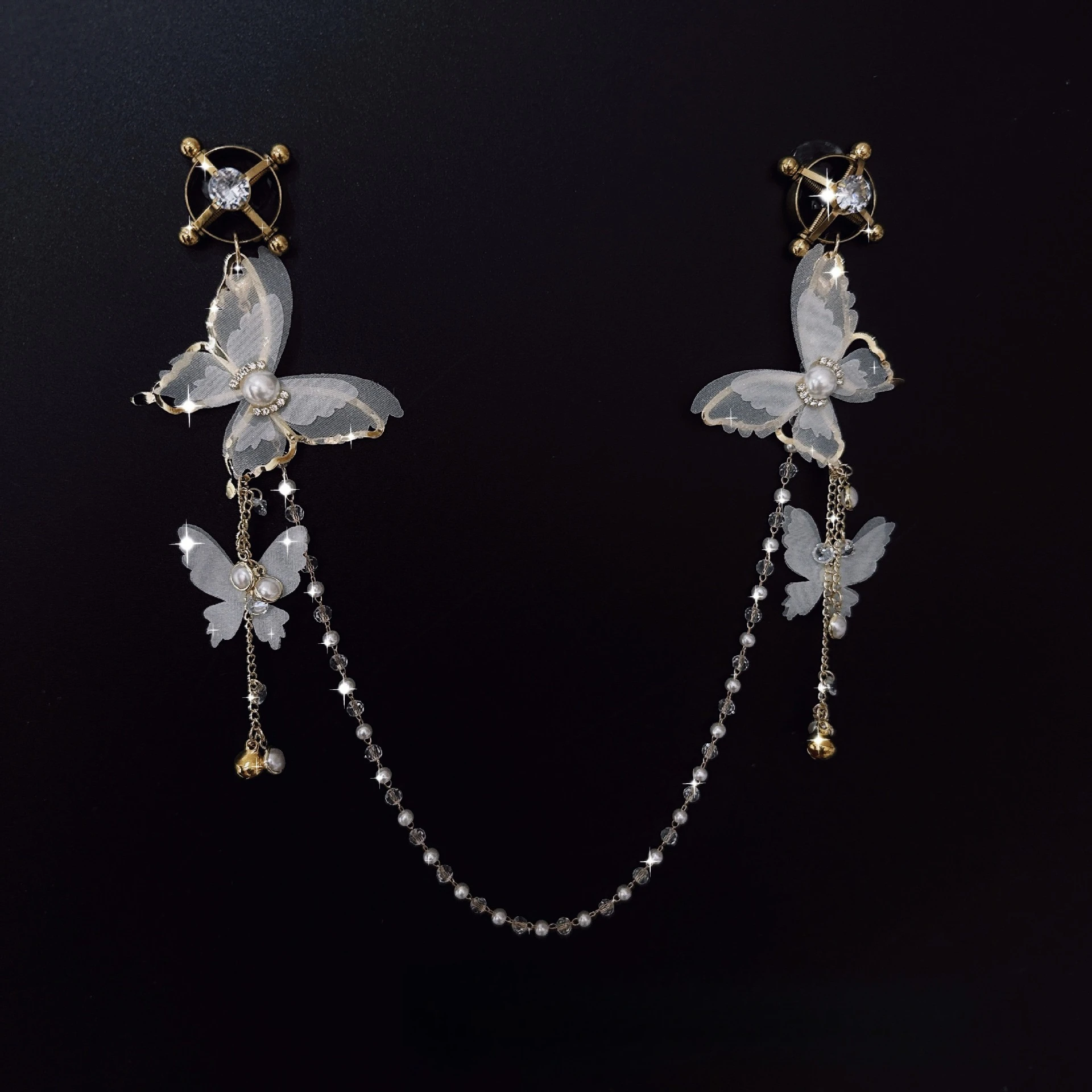 الدانتيل فراشة الحلمة المشابك جرس واللؤلؤ SM إغاظة المكونات الشرج مع الذيل تيت محفز الأزواج العلاقة الحميمة محسن المثيرة اللعب