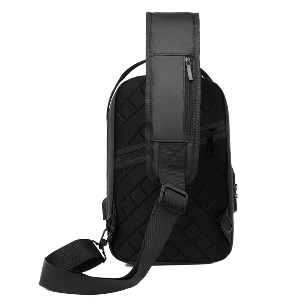 

Oxford Cloth Men's Chest Bag Anti-theft USB Charging Port Password Sling Bag Multi-storey Large Capacity Shoulder Crossbody Bag