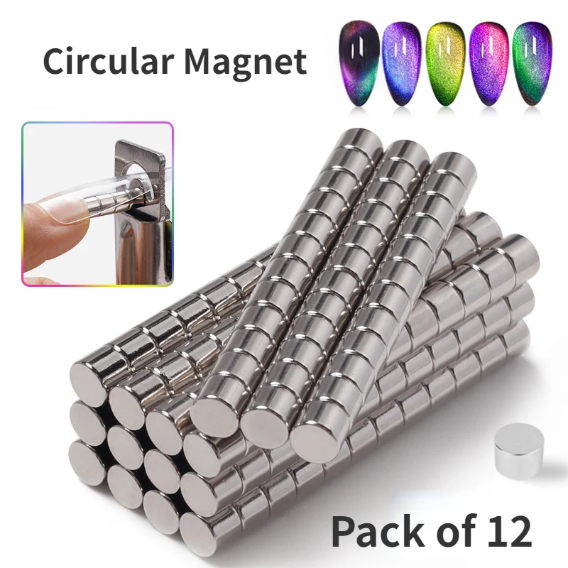 

12/24Pcs Small Magnets For Acrylic Nails Boxed 0.4*0.5mm Magnetic Stick Professional Nail Clipper False Tips Edge Cutters Magnet