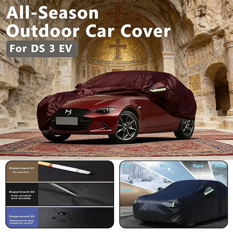 

For DS 3 EV Car Full Cover - Outdoor Waterproof Snowproof Sunshade, Winter & Summer All Weather Auto Protection Accessories