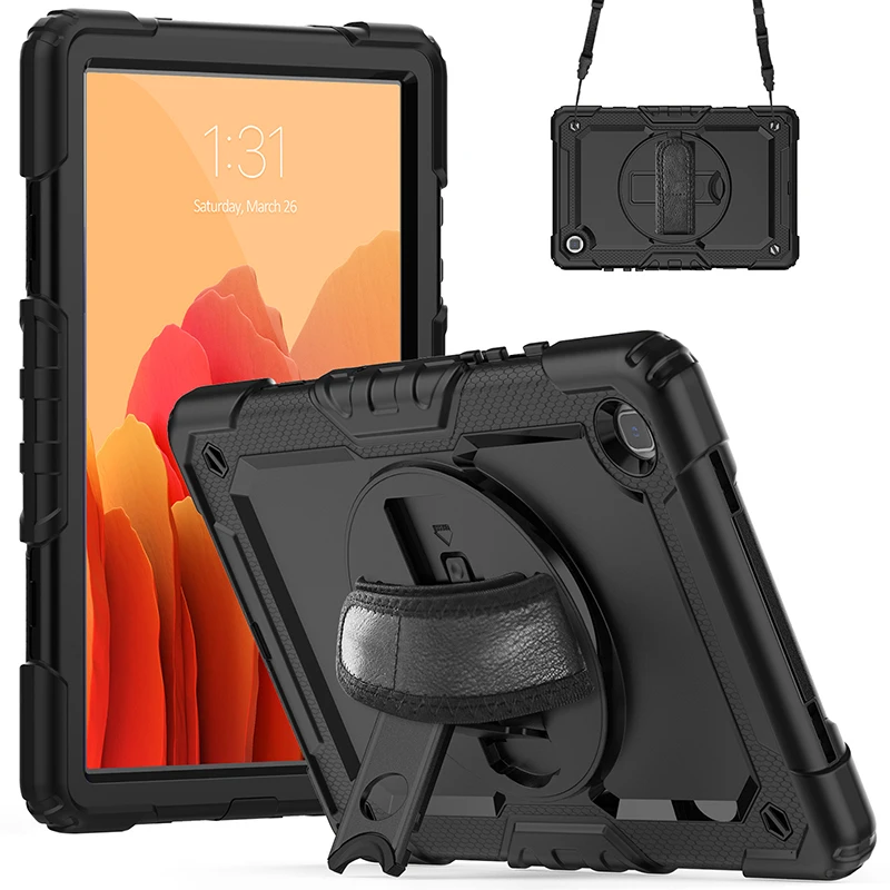 Case For Samsung Galaxy Tab A7 10.4 inch 2020 T500 T505 T507 T505N Tablet Case Kickstand Holder Hand Strap 360 Rotation Cover