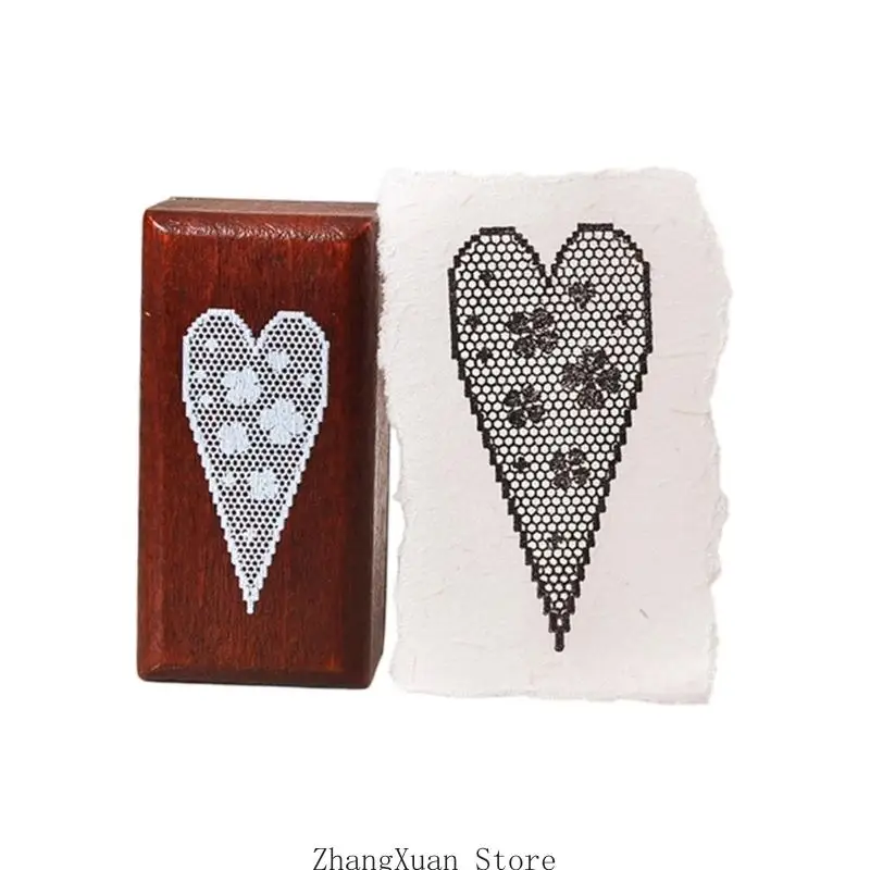 Wood-Mounted Rubber Stamp for Decorative Designs on Scrapbook Layouts, Journals, Greeting Paper Crafts, and Bookmarks 3XUF