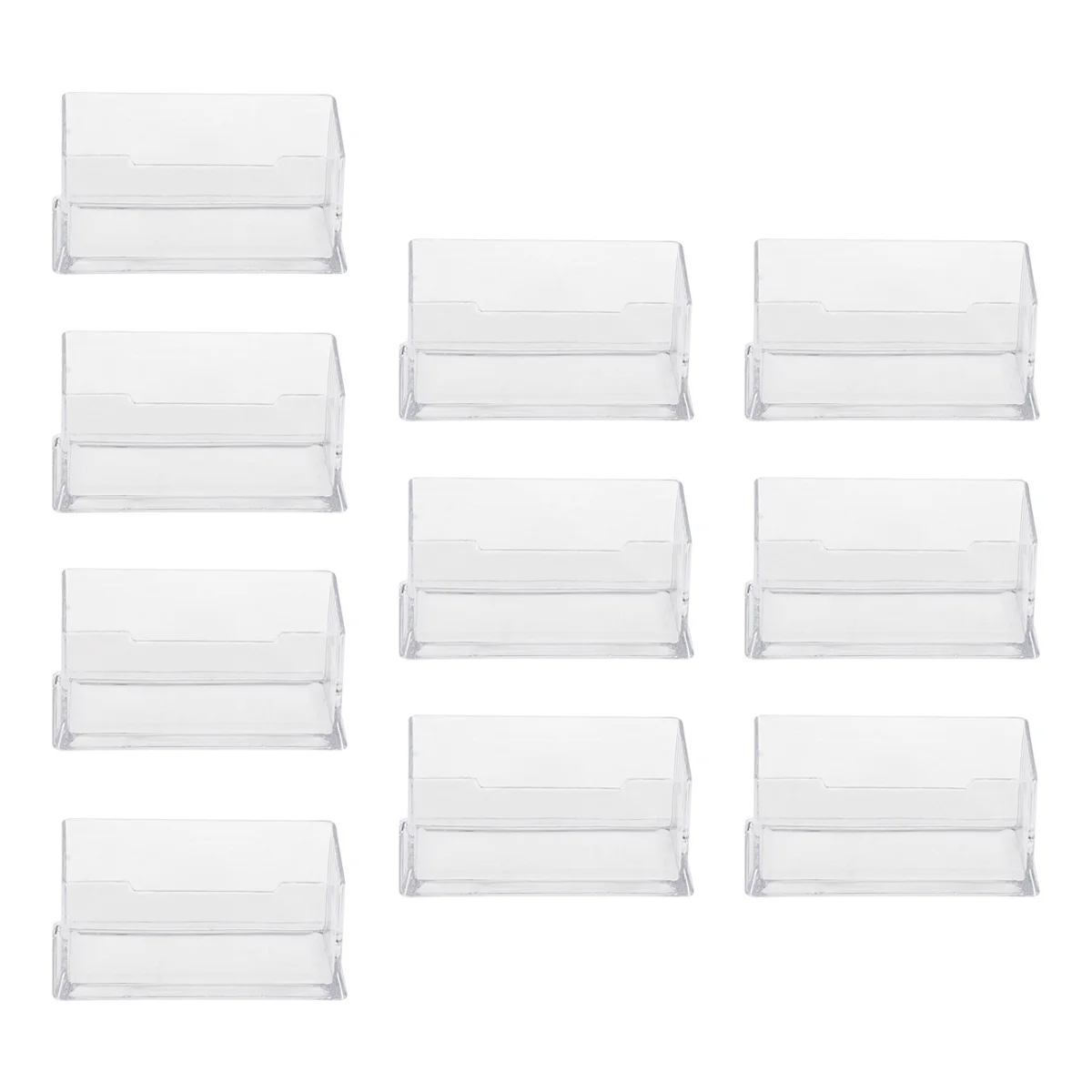 10 stuks visitekaartjeshouder transparant acryl desktop organizer standaard voor bureau opslag vitrine kleine identiteitskaart doos