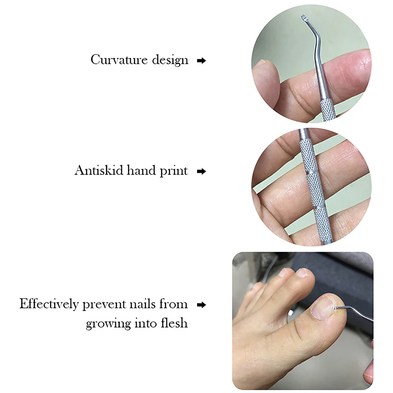 عصا تنظيف الأظافر ذات النهاية المزدوجة - أداة من الفولاذ المقاوم للصدأ لتصحيح الأظافر والباديكير وتصحيح الأظافر #5