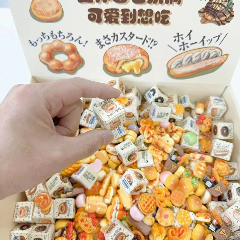 Customized. Mini Baking Bread Micro Reduction Props Candy Toy Packaging Bread Shape Surprise Jewelry Decoration Box