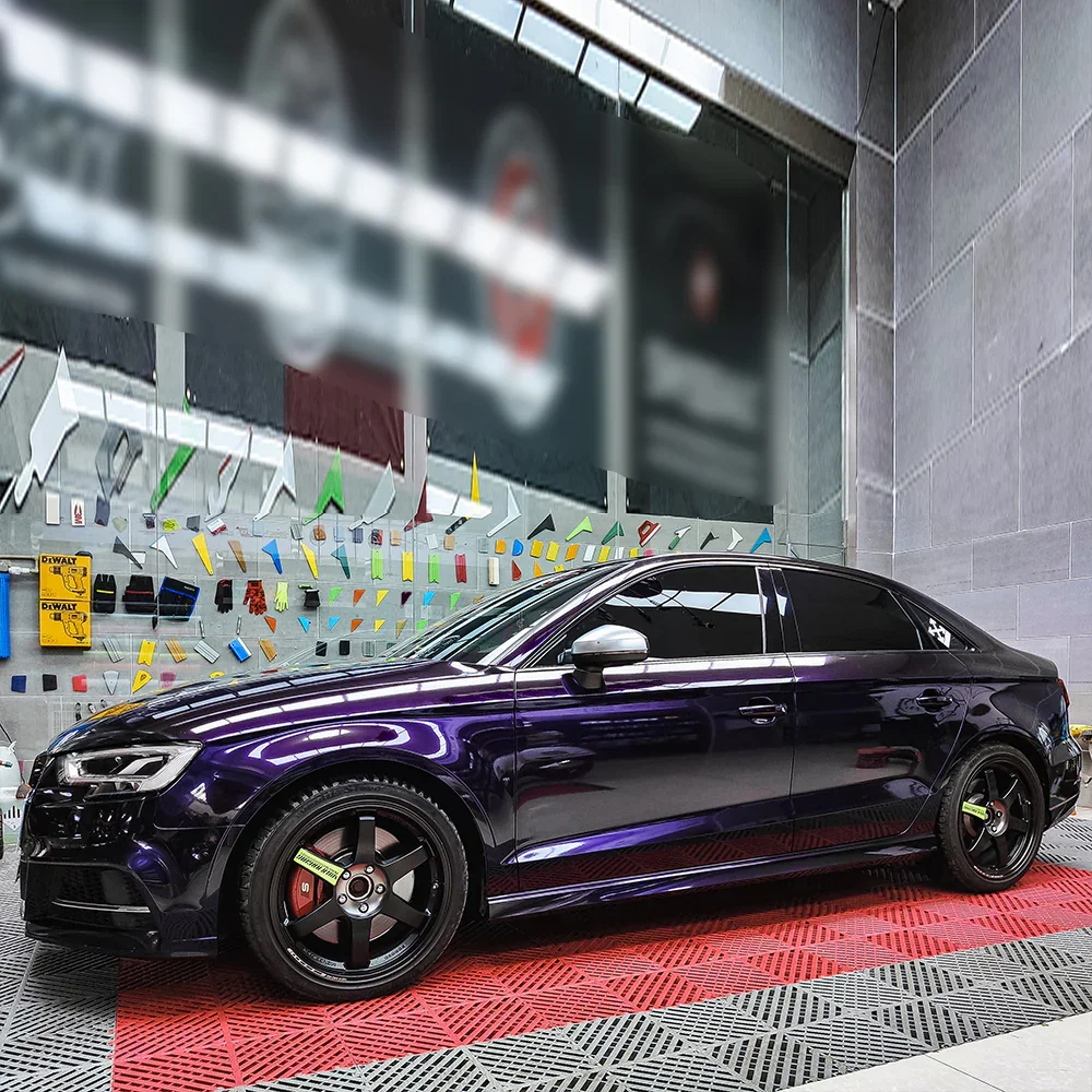 

Glossy Purple Car wrap Color Changing Auto Vinyl Film Wrapping Foil Vinyl Car Wrap